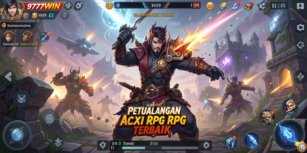 Tampilan gameplay ARPG 9777WIN yang mendebarkan dan penuh aksi.