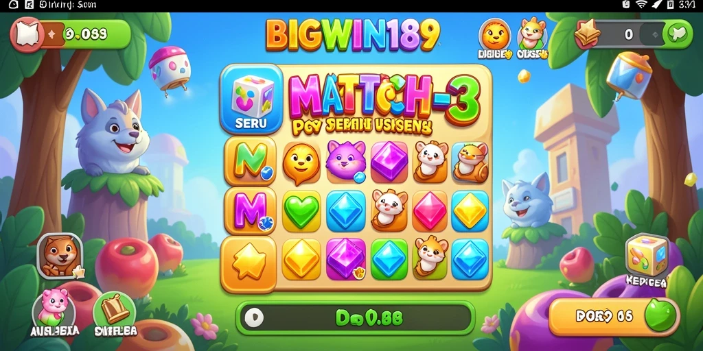 Tampilan menawan gameplay Match-3 di BIGWIN189.