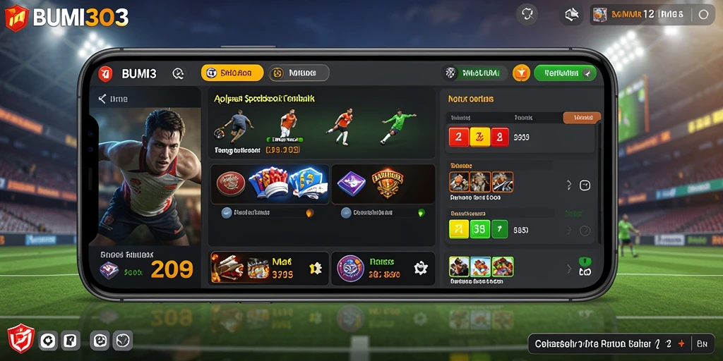 Tampilan gameplay Sportsbook yang menarik di BUMI303.