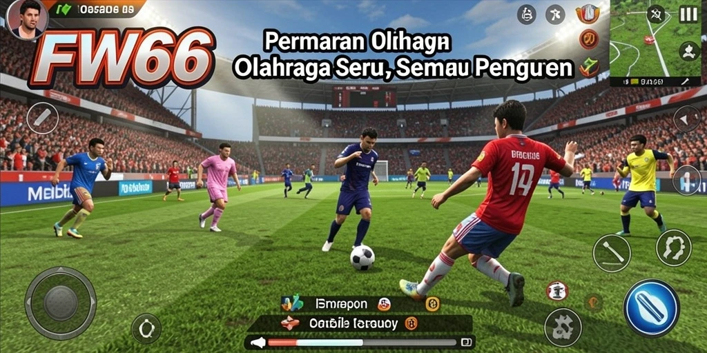 Tampilan menarik dari gameplay FW66 yang menampilkan aksi olahraga.