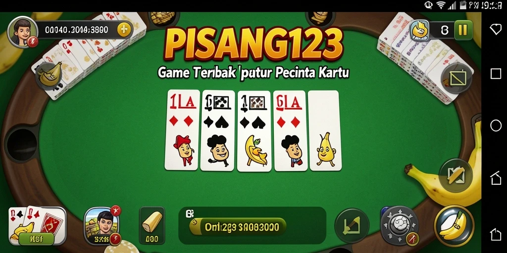 Tampilan gameplay seru dalam PISANG123 dengan Domino kartu.