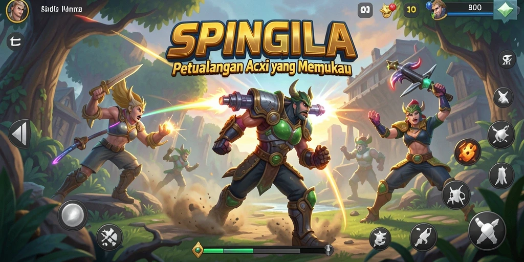 Tangkapan layar gameplay SPINGILA yang mendebarkan dalam aksi.