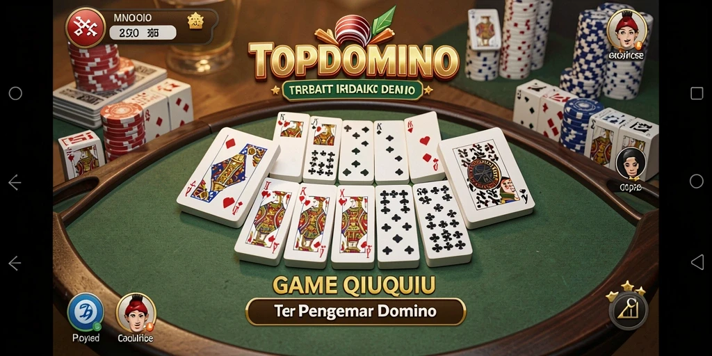 Tampilan gameplay seru dari TOPDOMINO di QiuQiu.