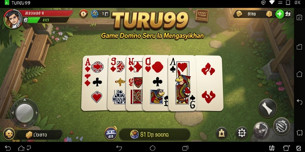 Screenshot TURU99 menampilkan permainan Domino yang seru dan interaktif.